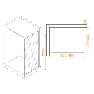Душевая перегородка RGW WA-010 351001009-21 90см хром